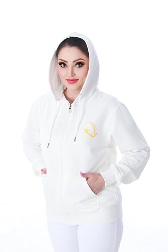 SHINING STAR Fashion Hoodies for Women and Men Sweatshirts Pullover Jackets with Pockets Essential Hoodies (US Alpha Medium Regular Regular White)