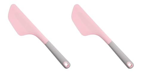 Image of Baskety Silicone Spatula Multipurpose Kitchen Baking Tool for Cake, Cream, Butter & Mixing - Heat-Resistant Silicone Utensil, Light Pink (Pack of 2)