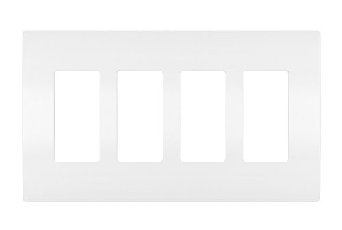 Image of Legrand radiant Screwless Wall Plates for Decorator Rocker Outlets, 4-Gang, White, RWP264WCC6