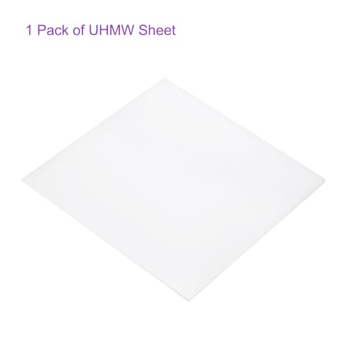 DMiotech 8 x 8 x 1/16 Inch Plastic UHMW Sheets, Ultra High Molecular Weight Polyethylene, Opaque White Polyethylene Board for Automotive, Chemical, Manufacturing, DIY Home Kitchen