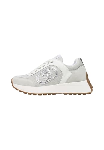 BA5001PX601 Liu Jo Lolo 17, Sneaker da Donna in Suede e Lurex (Purity, Sistema Taglie Calzature EU, Adulto, Donna, Numero, Media, 38)