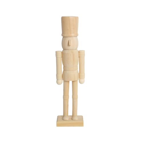 PE Nussknacker Holzfigur Unbemalt 30.4 cm - DIY Bastelset zum Bemalen,...