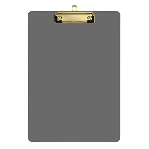 Graues Acryl-Klemmbrett, Acryl-Klemmbretter für Krankenschwestern, A4, Briefgröße, 31,8 x 22,9 cm, goldfarbener Clip