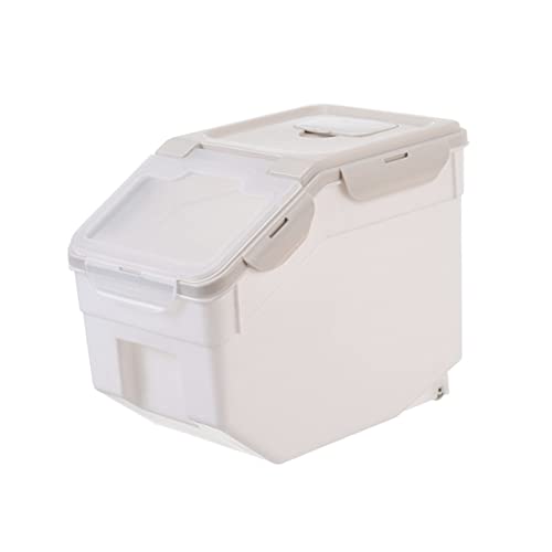 ibasenice Pet Food Storage Case Moisture Dustproof Container for Dog Food Dry Food Dispenser Beige Color for Pet Food and