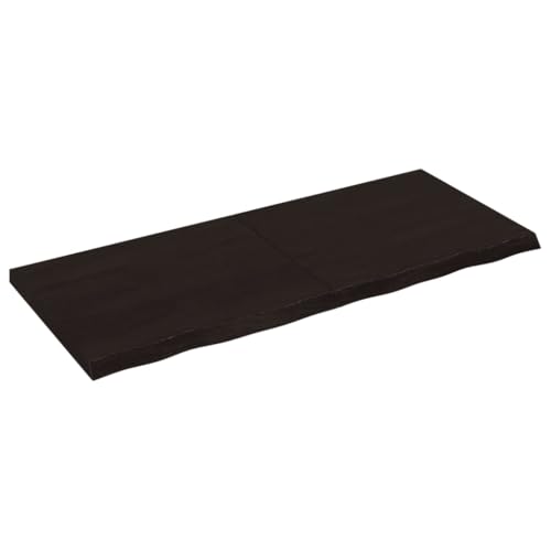 Genérico Wenjingqi EST Pared Madera Roble tratada marrón Oscuro 120x50x(2-4) cm, Marrón 363816