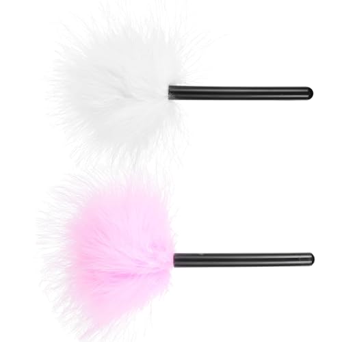 CTIRCHIU 2個 化粧用ふわふわパウダーパフ ピンク ホワイト 軽量コンパクトで携帯便利 柔らかく肌に優しい 素材 洗えて清潔なフェイス用ルー