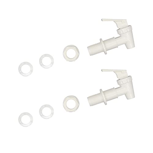 2 Pcs Replacement Cooler Faucet Reusable Spigot Spout Water Beverage Lever Pour Dispenser Valve Water Crock Water Tap BPA Free Plastic Water Spigot (milky)