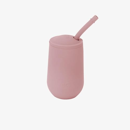 Image of ezpz Happy Cup + Straw System (Blush) - 24 months+ - 100% Silicone Cup + Straw for Older Toddler + Preschoolers - Designed by a Pediatric Feeding Specialist