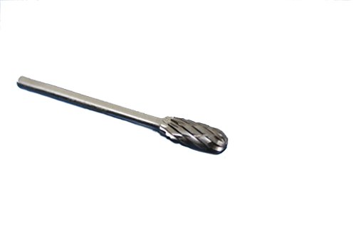 TEMO SC-51 2 Inch (50 mm) Long Double Cut Carbide Rotary Burr File 1/8 Inch (3.2 mm) Shank 1/4 Inch (6.3 mm) Head Cylinder Ball