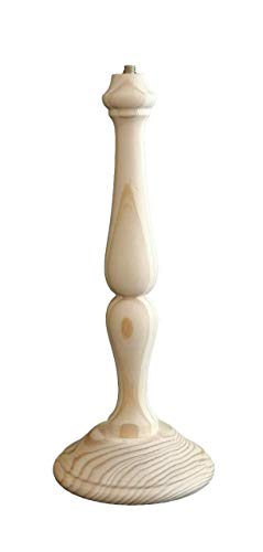 Lampe de table en pin massif brut à peindre, dimensions : hauteur 32 cm, base 13 cm.