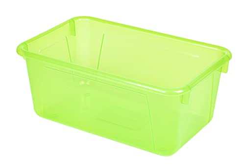 Image of Storex Small Cubby Bins - Plastic Storage Containers for Classroom, 12.2 x 7.8 x 5.1 inches, Candy Green, 5-Pack (62477A05C)