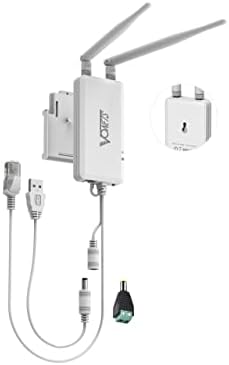 Vonets VAP11S Mini Repeater/Wireless Bridge Ethernet/WiFi Router 2.4GHz Industrial with 2 RJ45 Ethernet Ports and 2 External Antennas, Great Partner for Electronic Scale, PLC, DVR