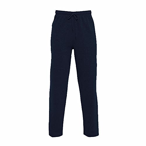 FASHION MY LOVE Pantalones de chándal para hombre, pantalones deportivos casuales para hombre, bolsillos con cremallera, elástico y dobladillo abierto, pantalones deportivos clásicos para correr, azul