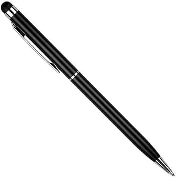 Image of Divine 2 in 1 Capacitive Stylus Pen with Black Ball Pen for Android Touch Sceen Mobile Phones and Tablets All iPads and iPhones Black Colour (Pack 2)