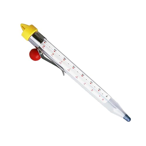 ROMISBABA Termómetro Para Cocinar Práctico Para Alimentos y Hornear, Clip Ajustable, Vidrio Resistente, Multiusos Para Almíbar y Repostería, Colores Surtidos