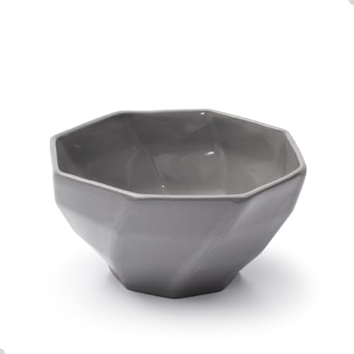 Bowl de Cerâmica 350ml Design Sofisticado e Moderno Alta Durabilidade Ideal para Micro-ondas, Lava-louças, Forno e Geladeira Perfeito para Refeições Elegantes e Decoração de Mesa (Cinza)
