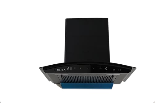 Image of Elisa Kiwi Chimney | Touch Control Kitchen Hood with Modern Black Design | 1200 m /h Suction Power | i-Smart Technology | Stainless Steel Filter | Silent Operation (KIWI 60)