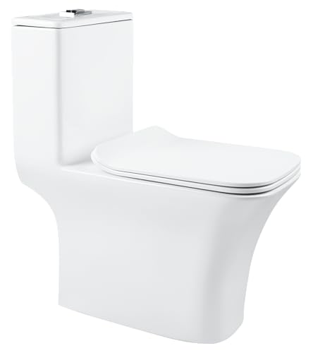 Image of Hindware Italian Collection Starc One-piece EWC for Bathroom | S-220 Trap | Made of Ceramic | 10-year Warranty | Duroplast Seat Cover | Rimless Design | Soft Close