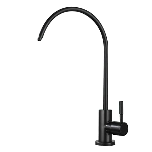 OREKPOT Stainless Steel Kitchen Sink Water Filter Tap - 14-Inch Black Faucet for Clean Drinking Water - Stylish Easy Installation Kitchen Taps，Black A