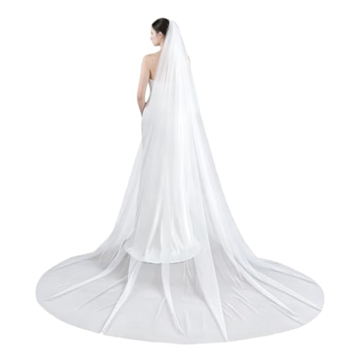 Velo de novia estilo catedral de 270 x 300 cm doble capa para vestidos de boda
