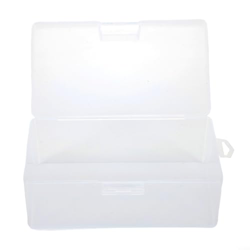 Abnut Caja de almacenamiento con tapa, contenedor rectangular de plástico transparente adecuado para organizar cuentas, manualidades, tarjetas bancarias y objetos pequeños, conveniente y resistente