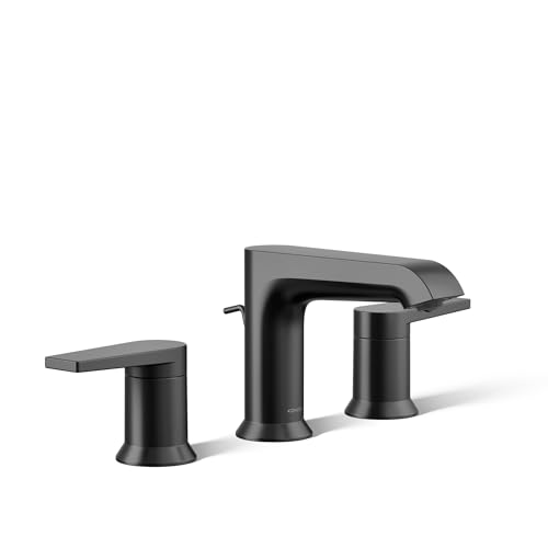 Top 10 Best Black Bathroom Faucets for Stylish Spaces 11 Kohler 97093-4-BL Hint® Widespread Bathroom Sink Faucet, 1.2 gpm, Matte Black