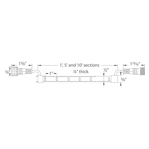 Image of WAC Landscape Lighting, LED 12VDC Indoor and Outdoor IP68 Submersible Strip Light 2W per Foot 3000K 1ft Length
