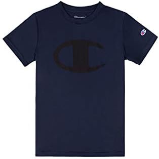 Champion Boys Shirt Performance Short Sleeve Tech Athletic Tee Shirt Top Kids Clothing - Great for Gym, Sports, and School (X-Large Navy)