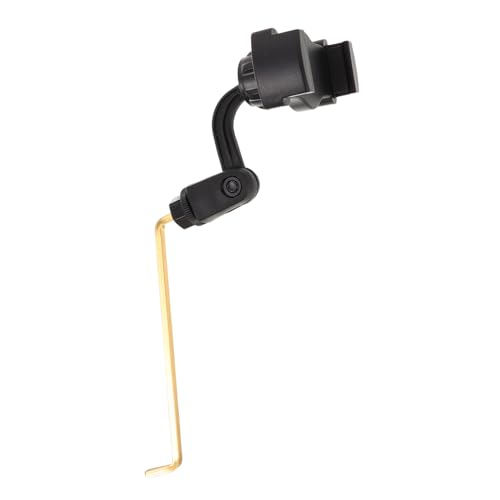 TOGEVAL サックス譜面クリップ 多機種対応スマホ タブレットホルダー 安定固定 角可能 演奏練習用携帯電話マウント 金色楽器アクセサリー