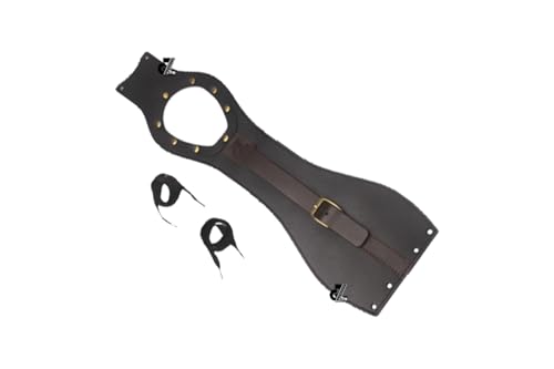 Image of Genuine Leather Motorcycle Tank Strap Compatible with Royal Enfield Hunter 350 (Only Tank Strap, Black & Brown)