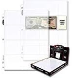 BCW Pro 4-Pocket Currency Pages, Pocket Size 6 1/2 x 2 3/4 - 100 ct