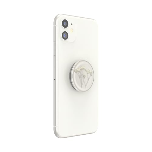 Image of PopSockets Adhesive Phone Grip, Holder, Phone Stand, Flower - Pressed Flower Baby's Breath