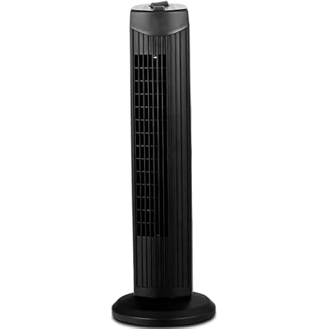 FANTASK Tower Fan, 28 Inch Quiet Oscillating Fan, 3 Wind Speeds & Modes, Bladeless Standing Cooling Fan, Air Circulator Fan for Home Office Kitchen, Floor Fan for Bedroom Room (Black) Cover