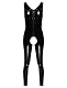 AIEOE Herren Wetlook Overall mit Offenem Schritt Männer Sexy Bodysuit für Club Show Schwarz 03 Herstellergröße 5XL/ EU Größe XL