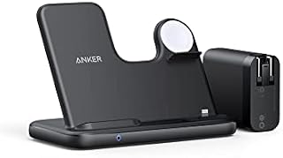 Anker 544 Wireless Charger (4-in-1 Stand) with 60W Quick Charge DC Adapter and 5 ft Cable for iPhone 13, 13 Pro, 13 Pro Max, MFi Certified for Apple Watch SE/7/6/5/4/3/2/1, AirPods