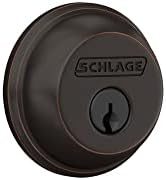 Schlage B60 N 716 Deadbolt, Keyed 1 Side, Highest Residential Security, Aged Bronze