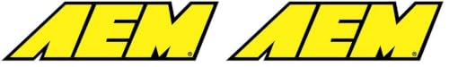 Image of AEM 10-922Y 5-1 /2 inch x 1-1 /2 inch Yellow Decal (Pack of 2)
