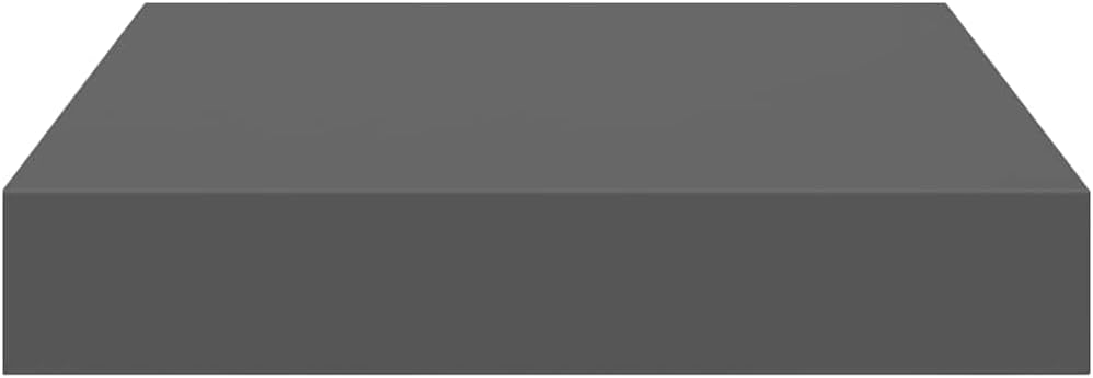 Floating Wall Shelf Set of 4, High Gloss Grey Honeycomb MDF, 9.3x9.1x1.5 in, Compact Modern Room Decor, for Living Room, Bathroom, Bedroom