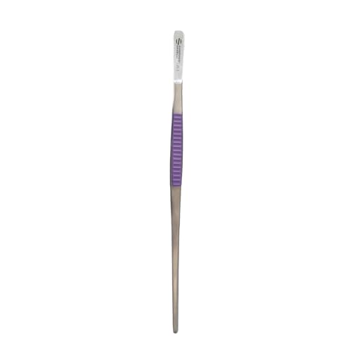 Ambrogio Sanelli Pince de cuisine professionnelle en acier inoxydable avec inserts en silicone violet pour intolérances alimentaires, résistantes, lavables au lave-vaisselle, HACCP Ready, 30 cm