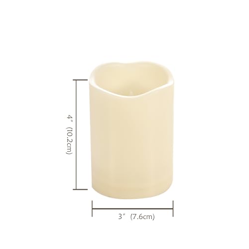 Image of Outdoor Battery Operated Flameless Candles with Remote Timer D3 inchxH4 inch 2 Pack