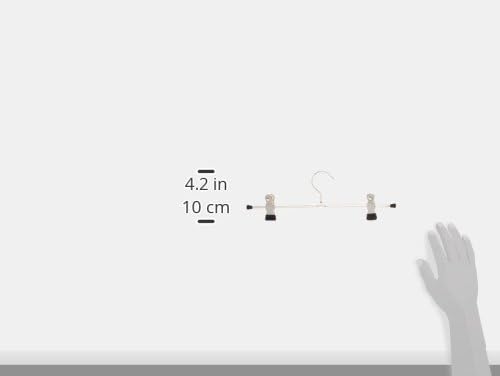 Miniatura 8 de Mawa by Reston Lloyd - Percha antideslizante para pantalones y faldas con dos clips antideslizantes, estilo K30D, 12 pulgadas, juego de 10, negro