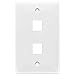 ENERLITES 2-Port Keystone RJ45 Wall Plate Cat7 Cat6 Cat5 Compatible, for Voice/Data and Audio/Video Multimedia Modules, 1-Gang 4.50" x 2.76", 8872-W, White