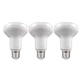 Crompton Lamps LED R80 Reflector 9.5W ES-E27 (3 Pack) (100W Equivalent) 2700K Warm White 120° Opal 1055lm ES Screw E27 Thermal Plastic Frosted Multipack Light Bulbs
