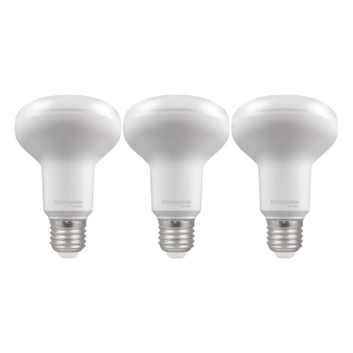 Crompton Lamps LED R80 Reflector 9.5W ES-E27 (3 Pack) (100W Equivalent) 2700K Warm White 120° Opal 1055lm ES Screw E27 Thermal Plastic Frosted Multipack Light Bulbs