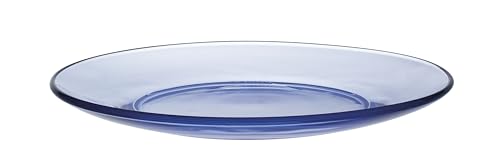 Duralex Made in France LYS - Plato de postre de cristal, color azul marino, 7½ pulgadas, juego de 6