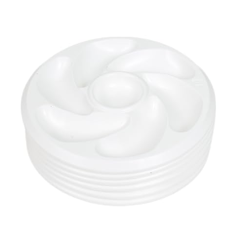 YVAN MOINS CHER Set of 6 Oyster Plates with 6 compartments and 1 for Lemon, Sauce. Made in France. Made in France. Polypropylene Base for The Home, Restaurant, Diameter 20 cm. Colour: White