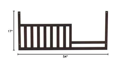 Image of Toddler Bed Safety Guard Rail for Kingsley & Centennial Convertible Cribs - Solid Wood Rail for Convertible Crib to Toddler Bed Conversion - Safety Bed Rail for Children (Rosewood)
