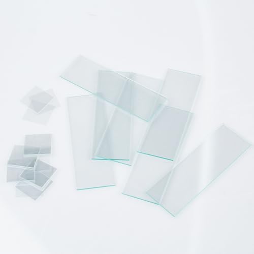50 Stück Objektträger und 100 Stück Deckgläser (18x18mm),Objektträger(76.2x25.4mm),Mattierte Kanten,Microscope Slides Mikroskop Zubehör für Labor Biologie Wissenschaft Studium
