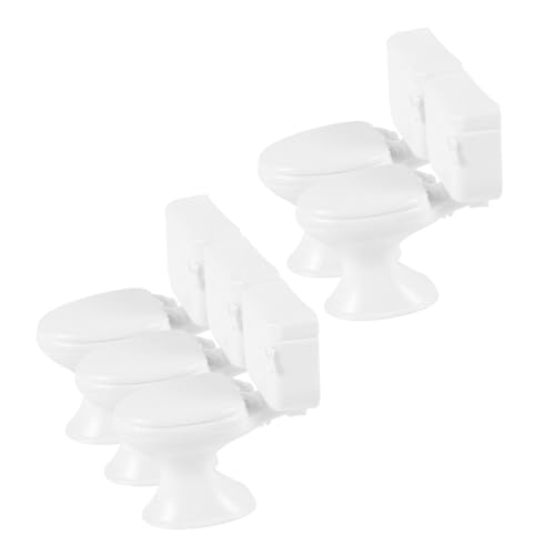 Abaodam Doll Potty 5pcs Mini Toilets for Dollhouse Realistic Miniature Bathroom Decor for Boys and Girls