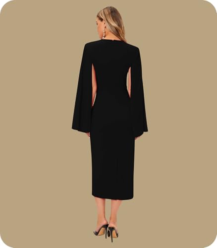 Greciilooks Lycra Standard Length One Piece Maxi Bodycon Dresses Midi Dress For Women (Gl-Wd1174_Black_M)